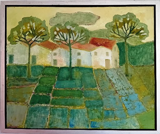 Dorpsgezicht in de provence.jpg - Dorpsgezicht in de Provence, olieverf op doek, 60x50cm